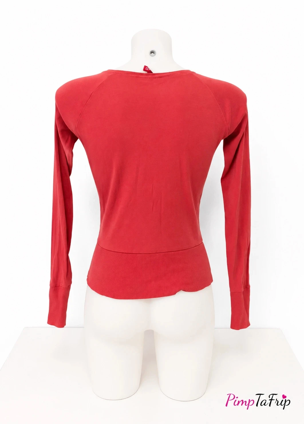 T-shirt H&M manches longues corail – Bas côtelé – Taille 38 – photo 3